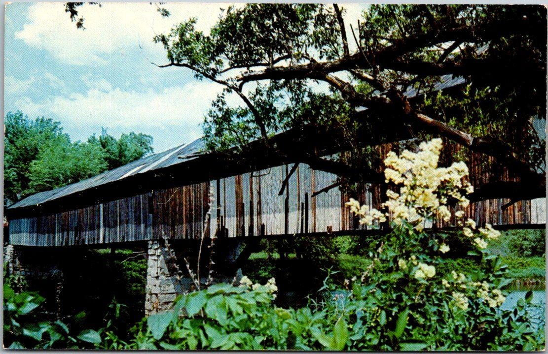 Bethel Covered Bridge Bradford VT Postcard Truxton Hosley Color Dexter B42