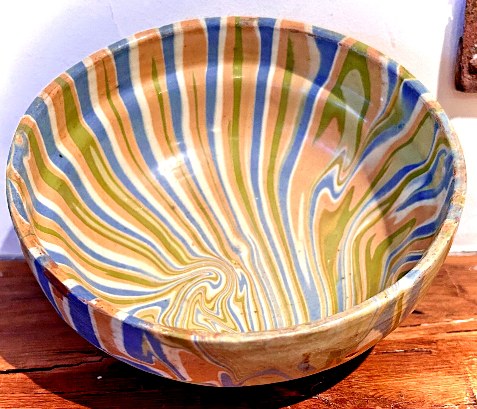 FRENCH ANtTIQUE TERRA COTTA GLAZE POTTERY EARTHENWARE PLATE CERAMIC BOWL JASPE