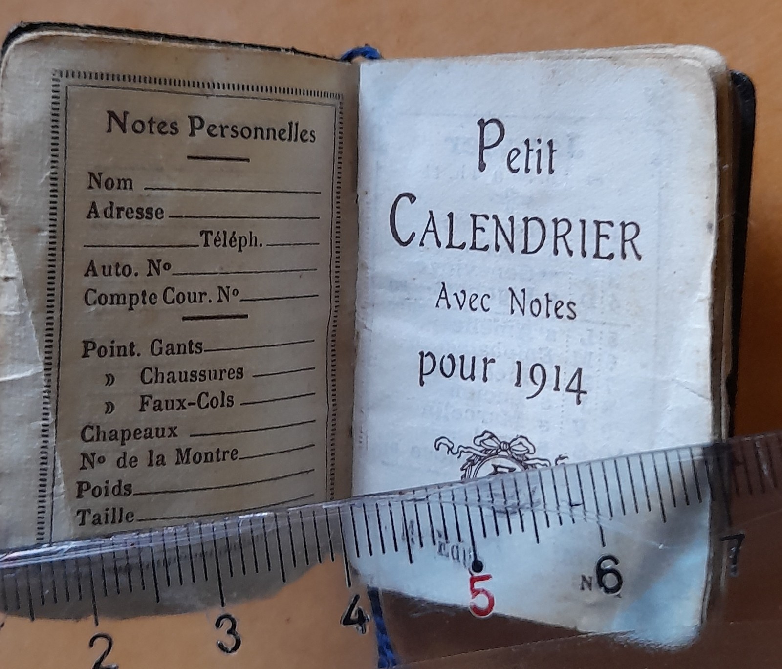 Petit Agenda 1914 4.7cm x 3.4cm