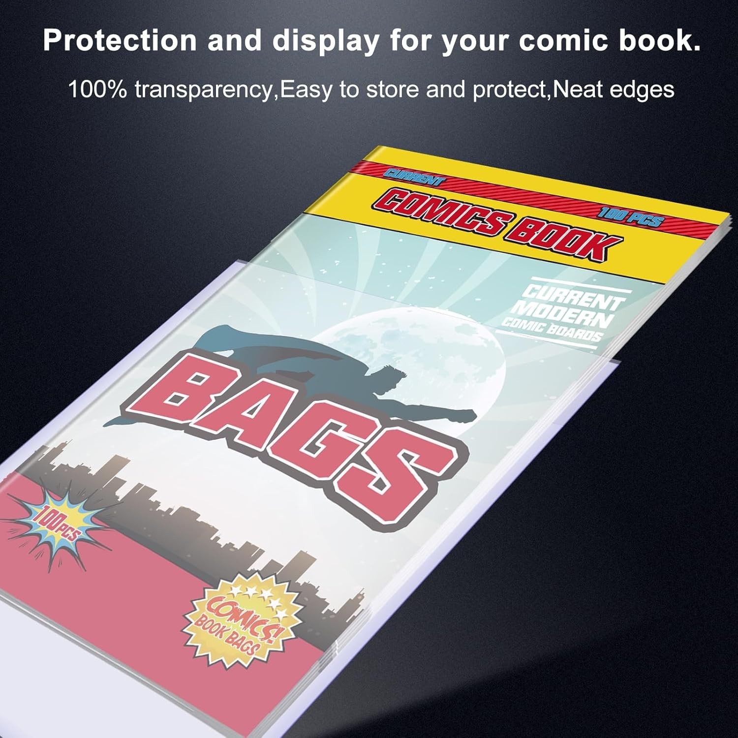 Durable 200 Count Comic Book Sleeves – Clear Mylar Protection 7.2×10.5