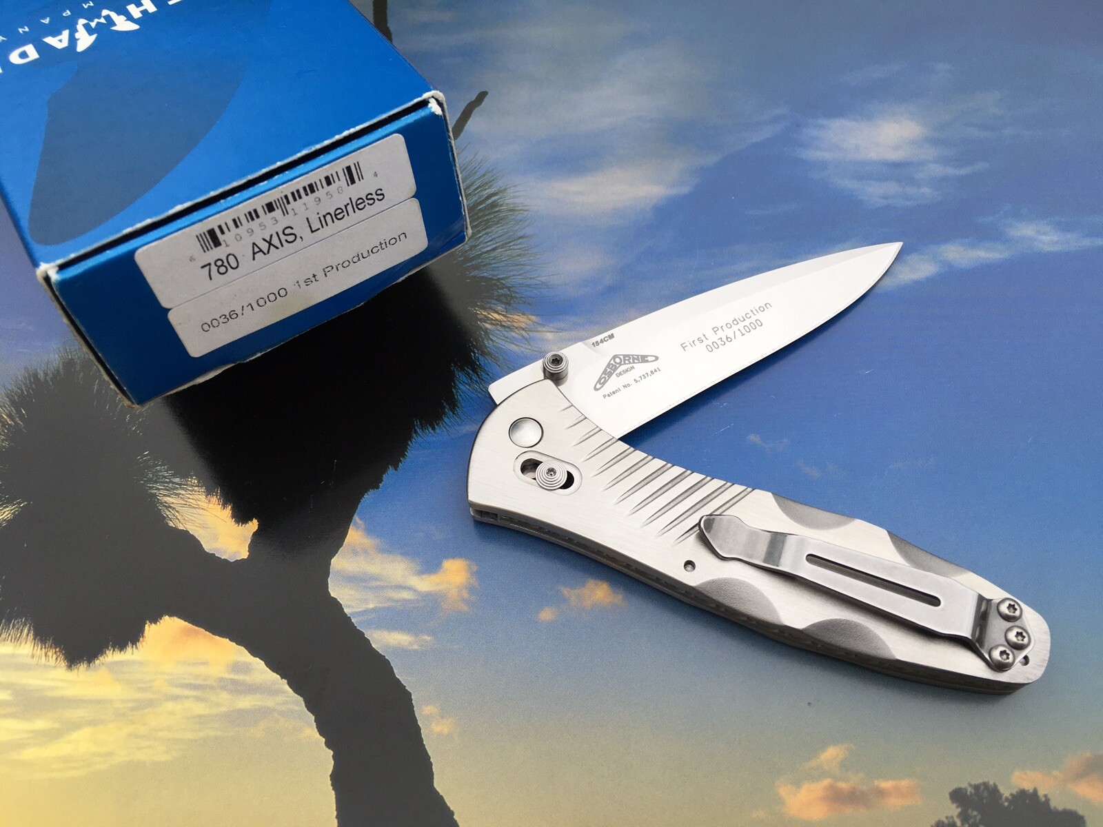 BENCHMADE 780 AXIS, LINERLESS OSBORNE DESIGN 154CM BLADE 0036/1000 USA