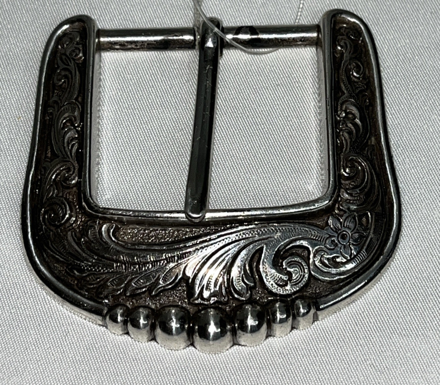 Laramie Silvertone Western Scroll Belt Buckle