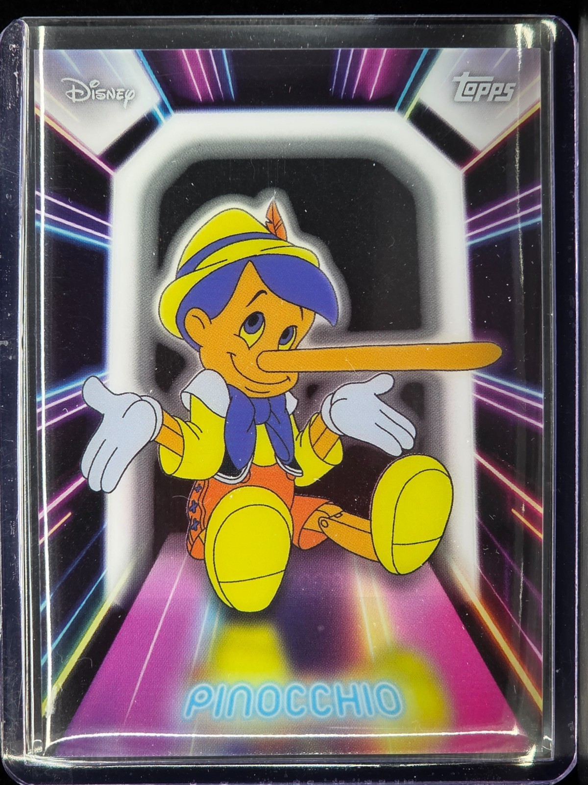 2026 Topps Disney Neon #NPL-19 Pinocchio Illuminated Neon Lights Acetate Insert