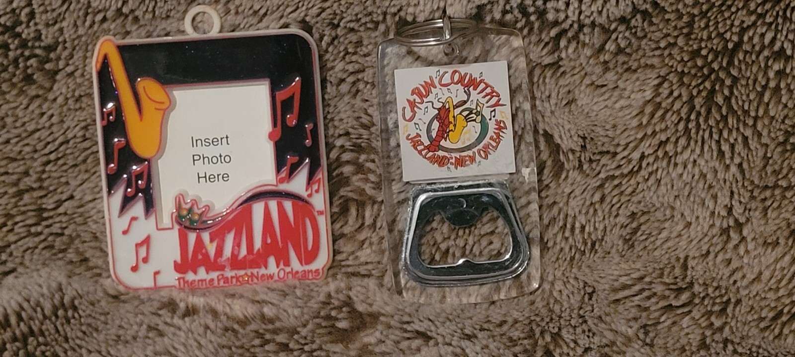 Jazzland Keychain Bottle Opener & Picture Frame Refrigerator Magnet New Orleans