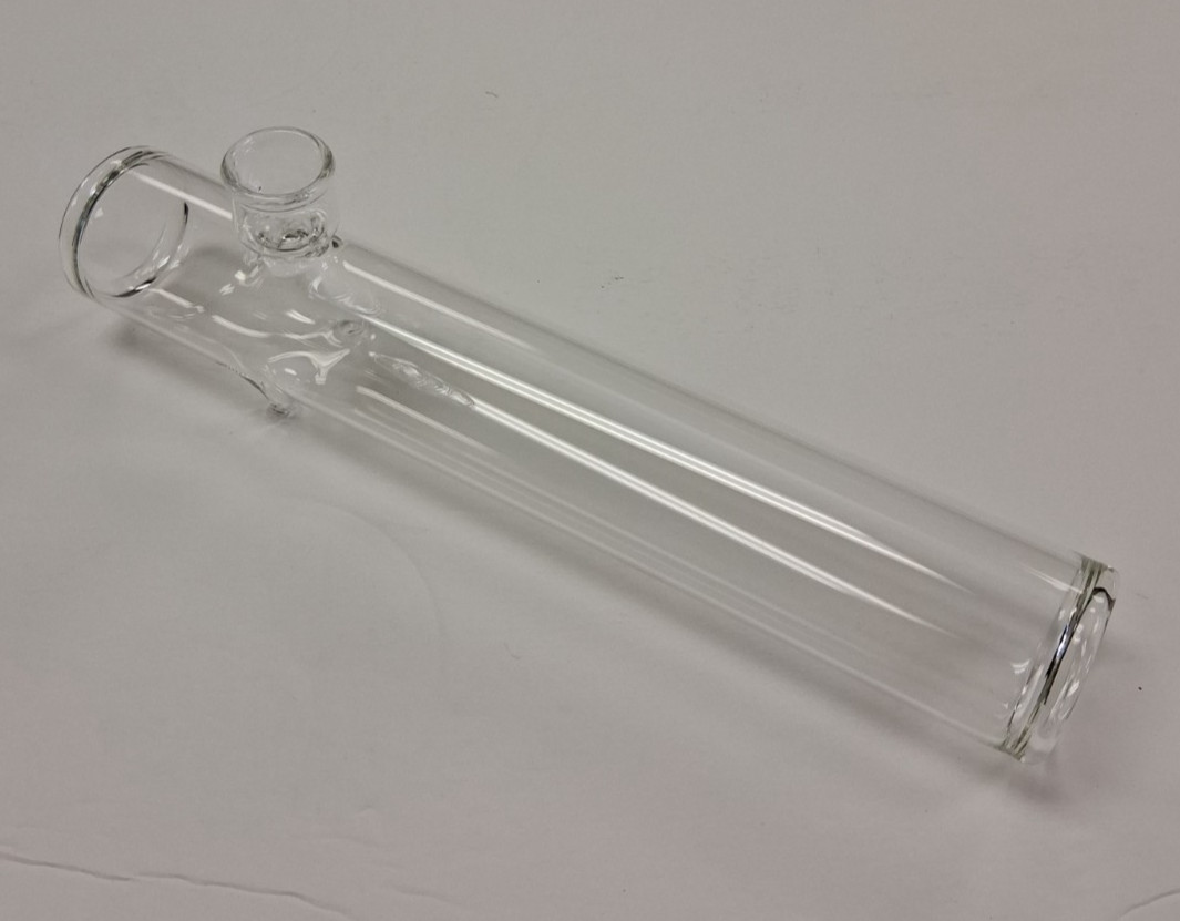 9.25″ CLEAR GLASS TOBACCO SMOKING HANDPIPE ROUND STEAMROLLER PIPE 1.25″M