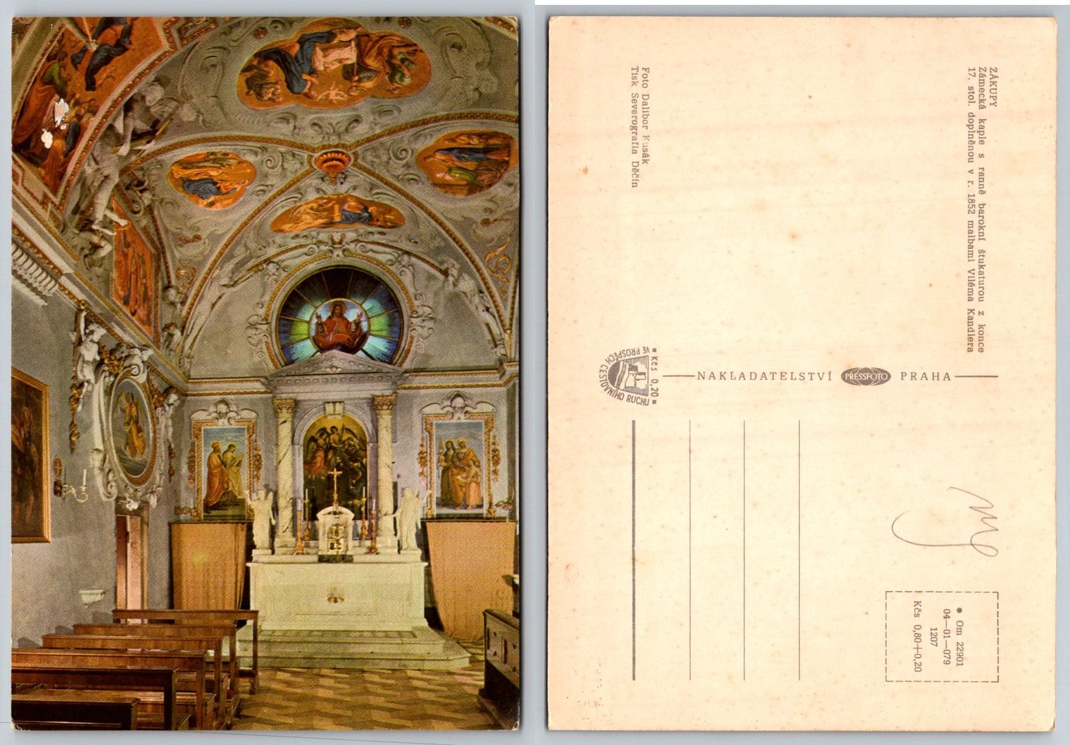 Zakupy Chapel Czechia Postcard – Baroque Stucco & Kandler Paintings