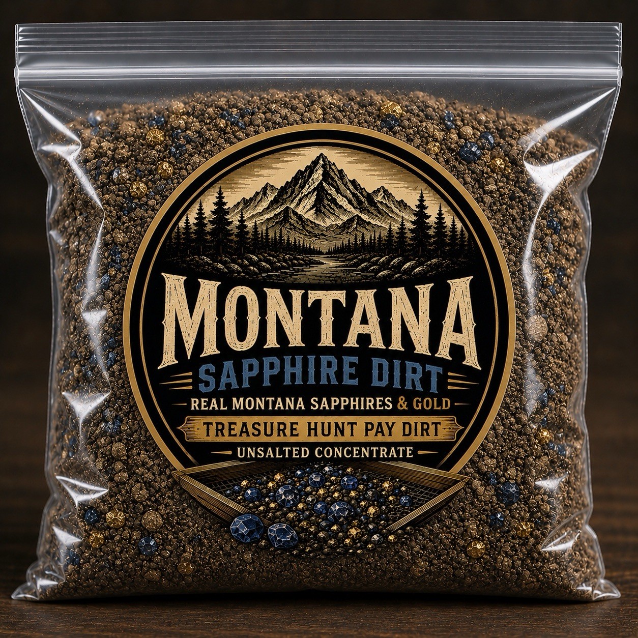 Montana Sapphire Dirt Bag | Real Montana Sapphires & Gold | Pay Dirt