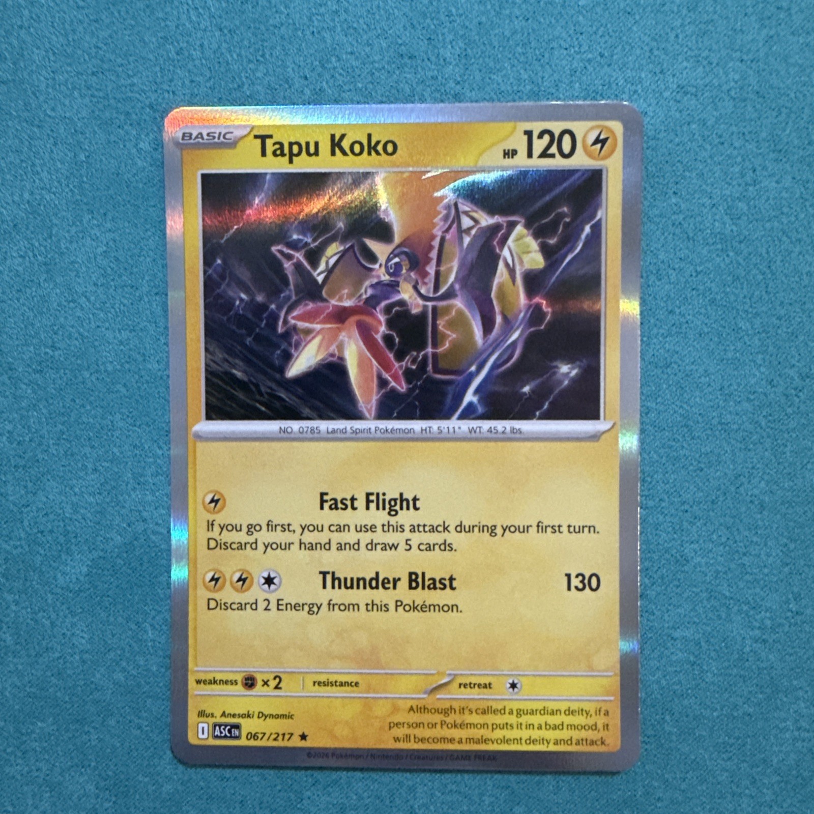Tapu Koko 067/217 Holo Rare Ascended Heroes Pokemon Tcg