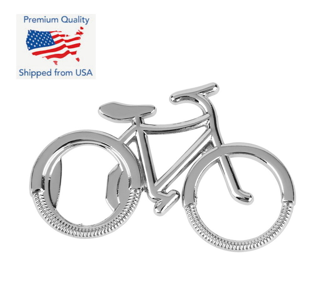 Bike Bicycle Shape Keychain Smooth Silver Zinc Alloy Bottle Opener Beer Can Gift