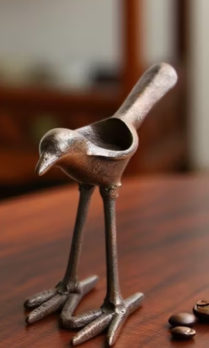 Vintage Nordic Style Cast Iron Bird Candlestick Candle Holder