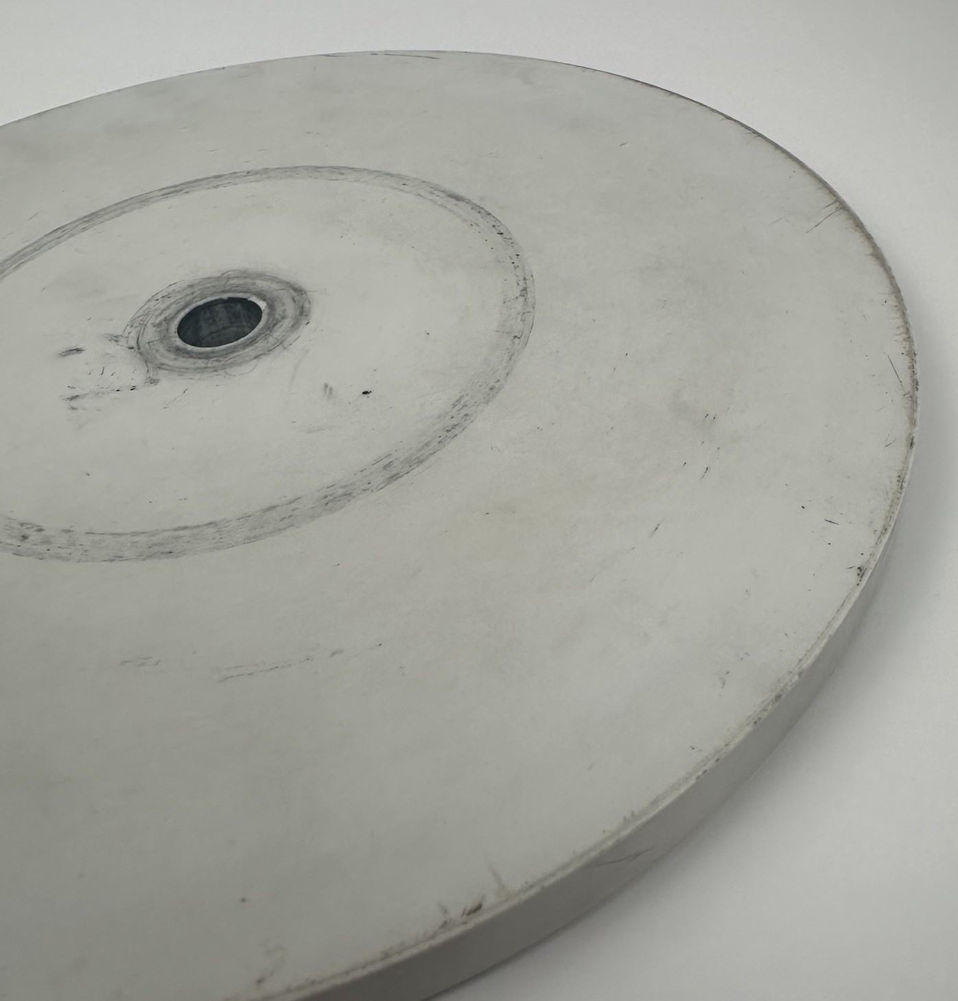 8in Solid Ceramic Flat Lap Faceting Polishing Lapidary Disc 3/8 Thick 1/2 Arbor