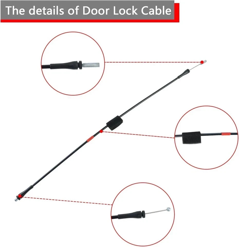 Rear Door Upper & Lower Latch Cables, Compatible with F-150 F-250 Left & Right