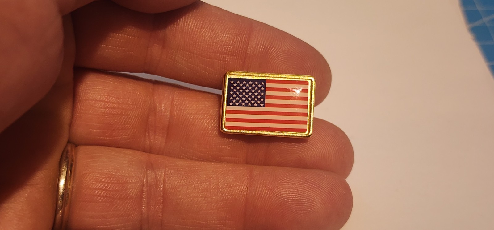 Rectangle Shaped American Flag Patriotic Lapel Brooch Hat Pin