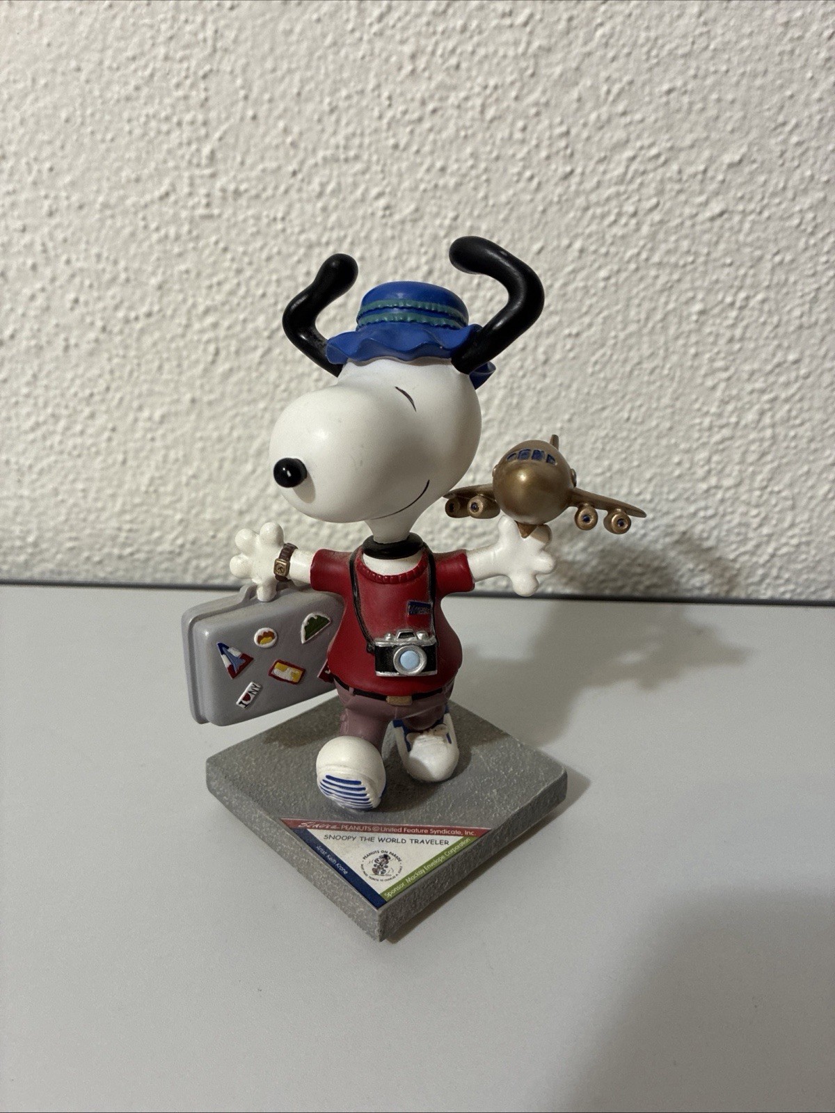 Vntg Westland Giftware Peanuts On Parade #8403 Snoopy World Traveler Figurine