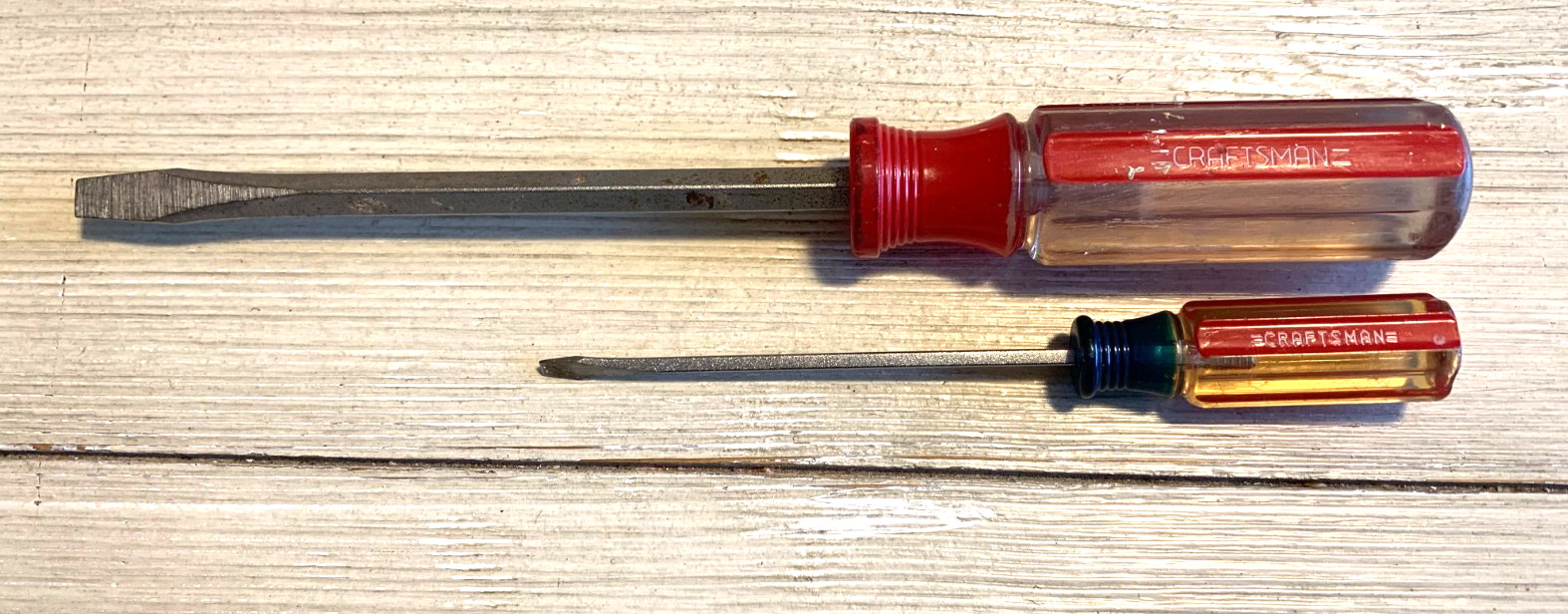 2 ~ Vintage Craftsman 41053 WF & 41589 1/4 Forged USA Flathead Screwdrivers