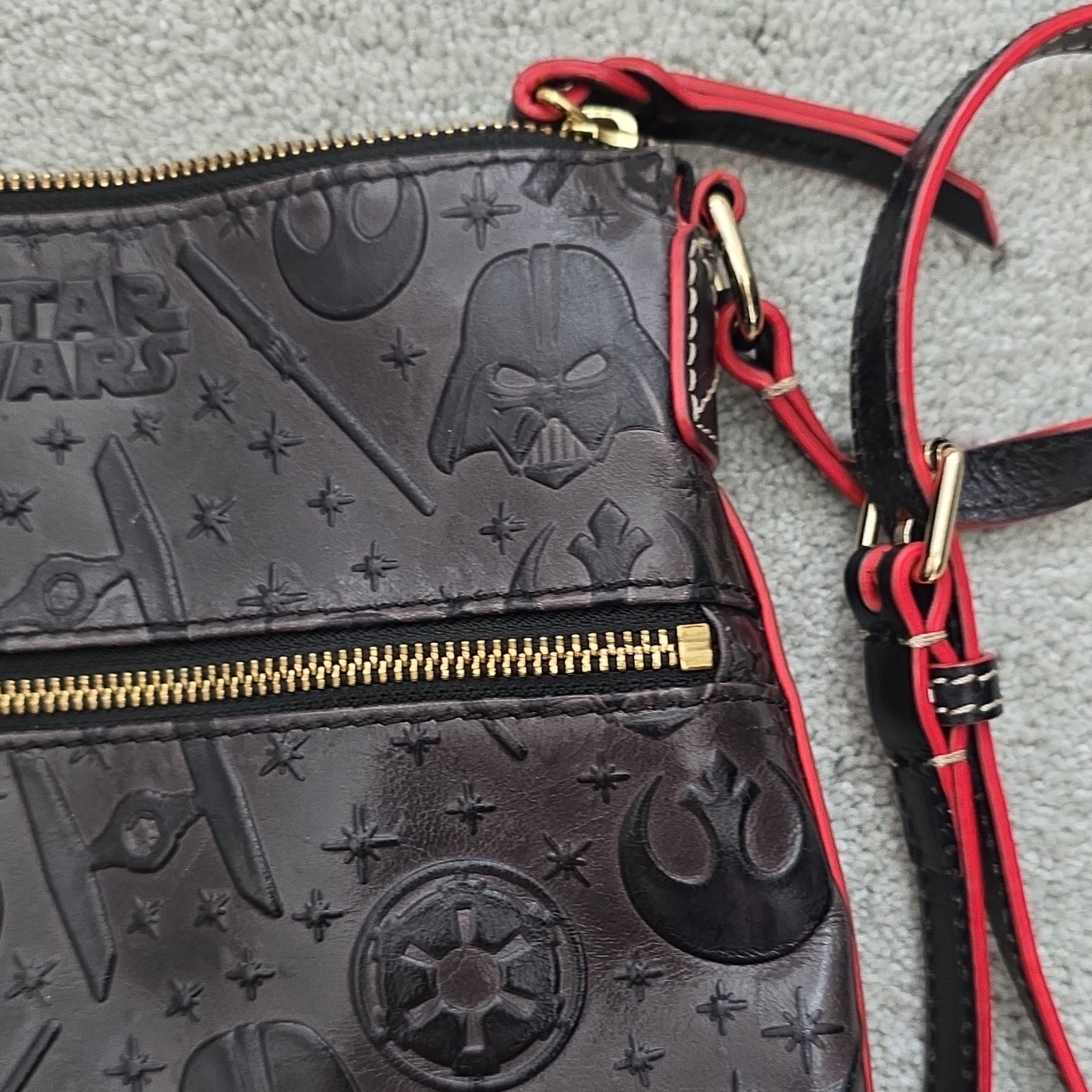 Dooney & Bourke Star Wars Dark Side Embossed Crossbody Bag Black/Red