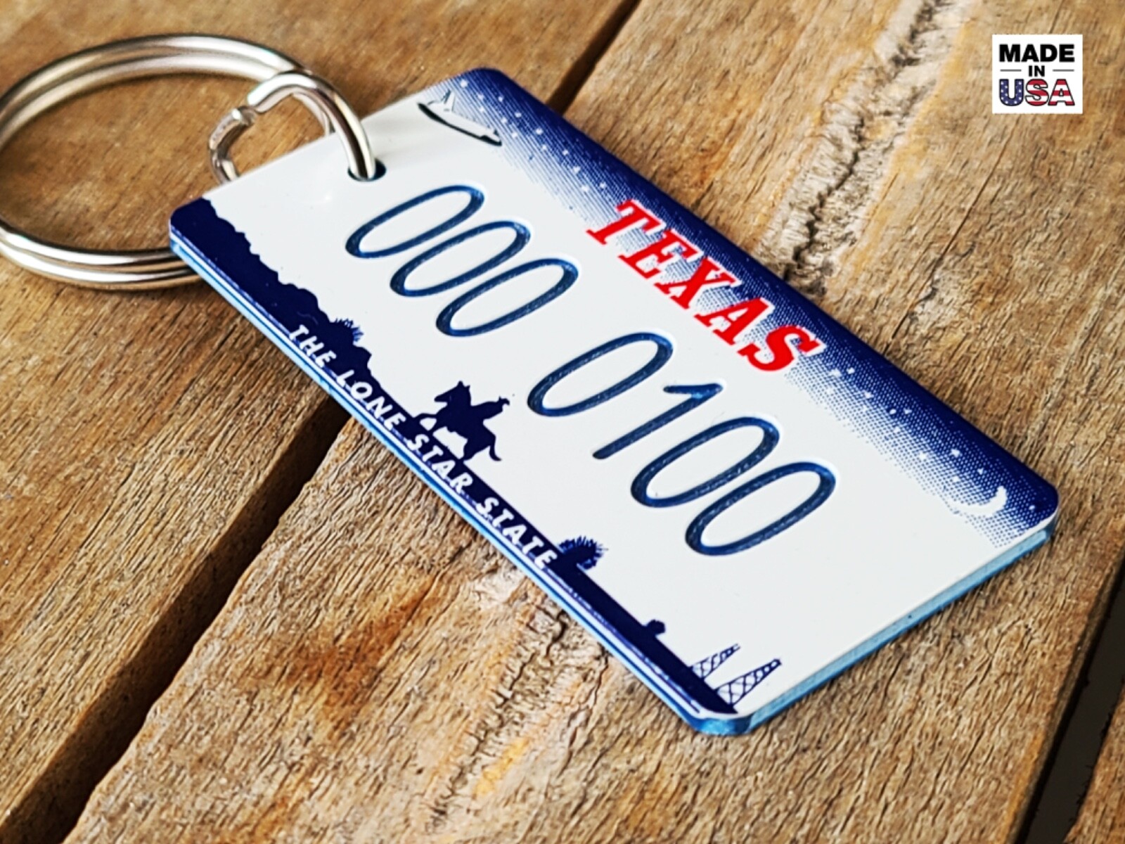 Personalized Engraved Texas License Plate Keychain / Any Name Made To Order