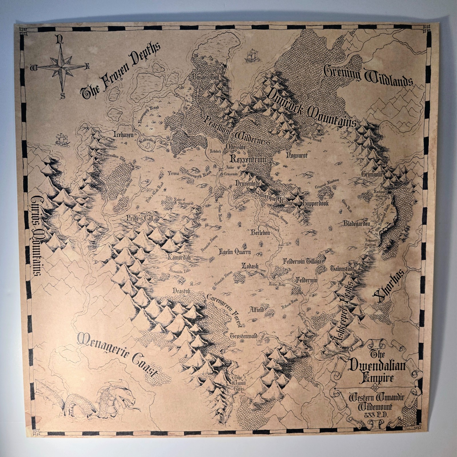 Critical Role Dwendalian Empire Map – Wildemount – Mighty Nein – Deven Rue Print