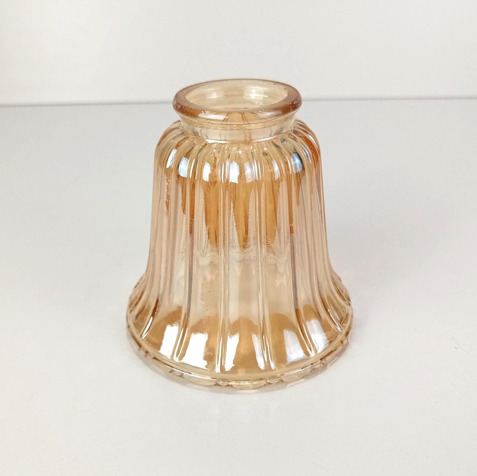 Marigold Carnival Glass Style Lamp Shade Ribbed Pie Crust 2.13″ (54 mm) Fitter
