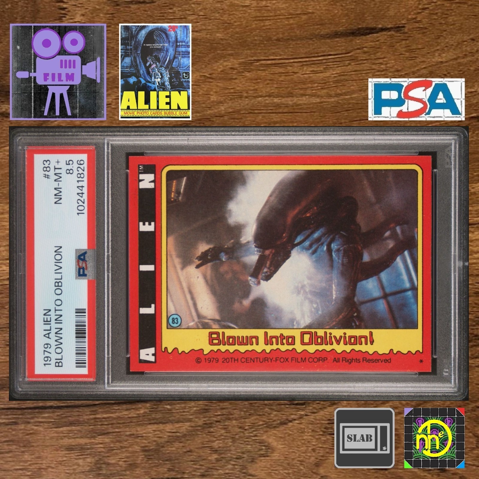 1979 Topps Alien – 83 Xenomorph / Blown Into Oblivion – PSA 8.5 NM-MT+