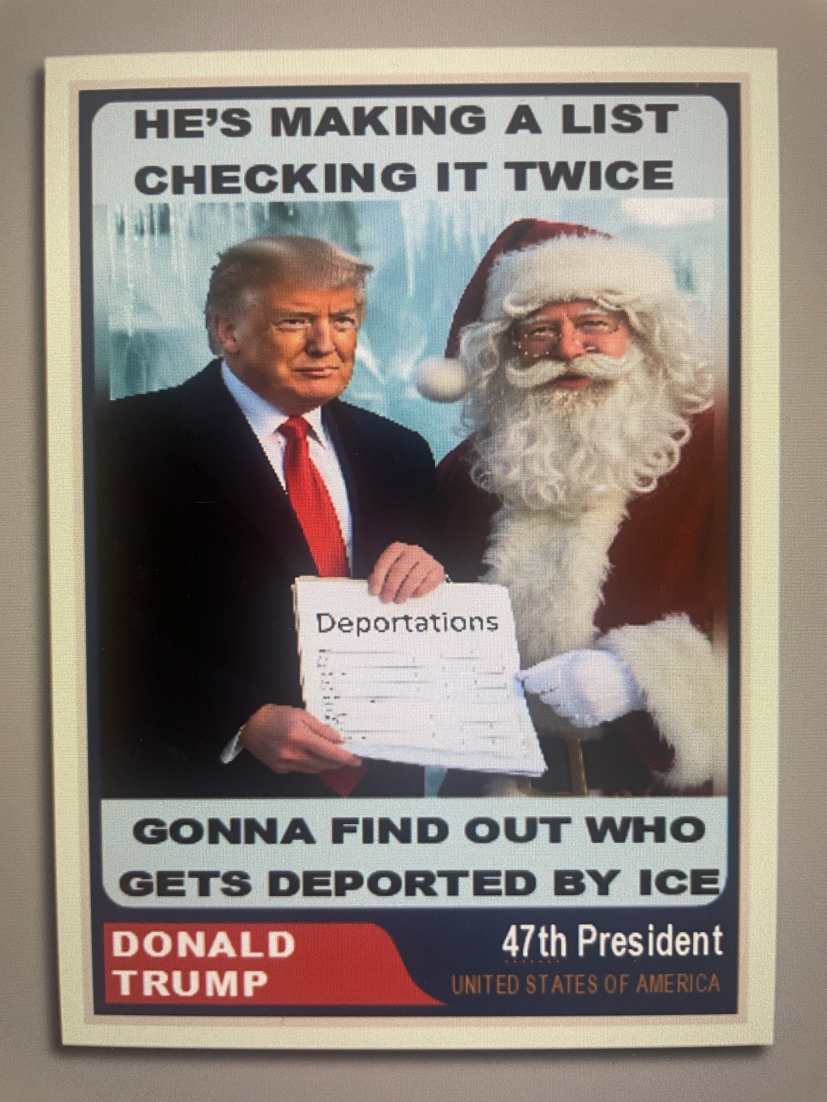 Donald Trump 2025”47“ Custom ACEO Making A List See Who Gets Deported By Ice