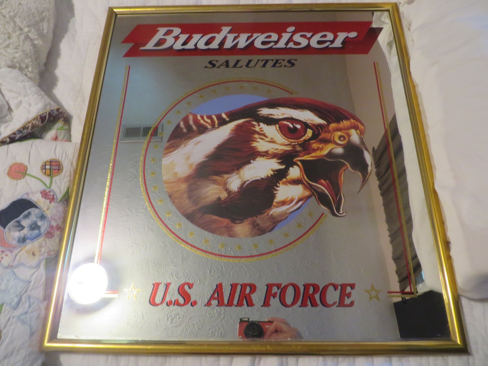 Vintage 1997 Anheuser-Busch Budweiser Salutes U.S Air Force Mirror Made In USA