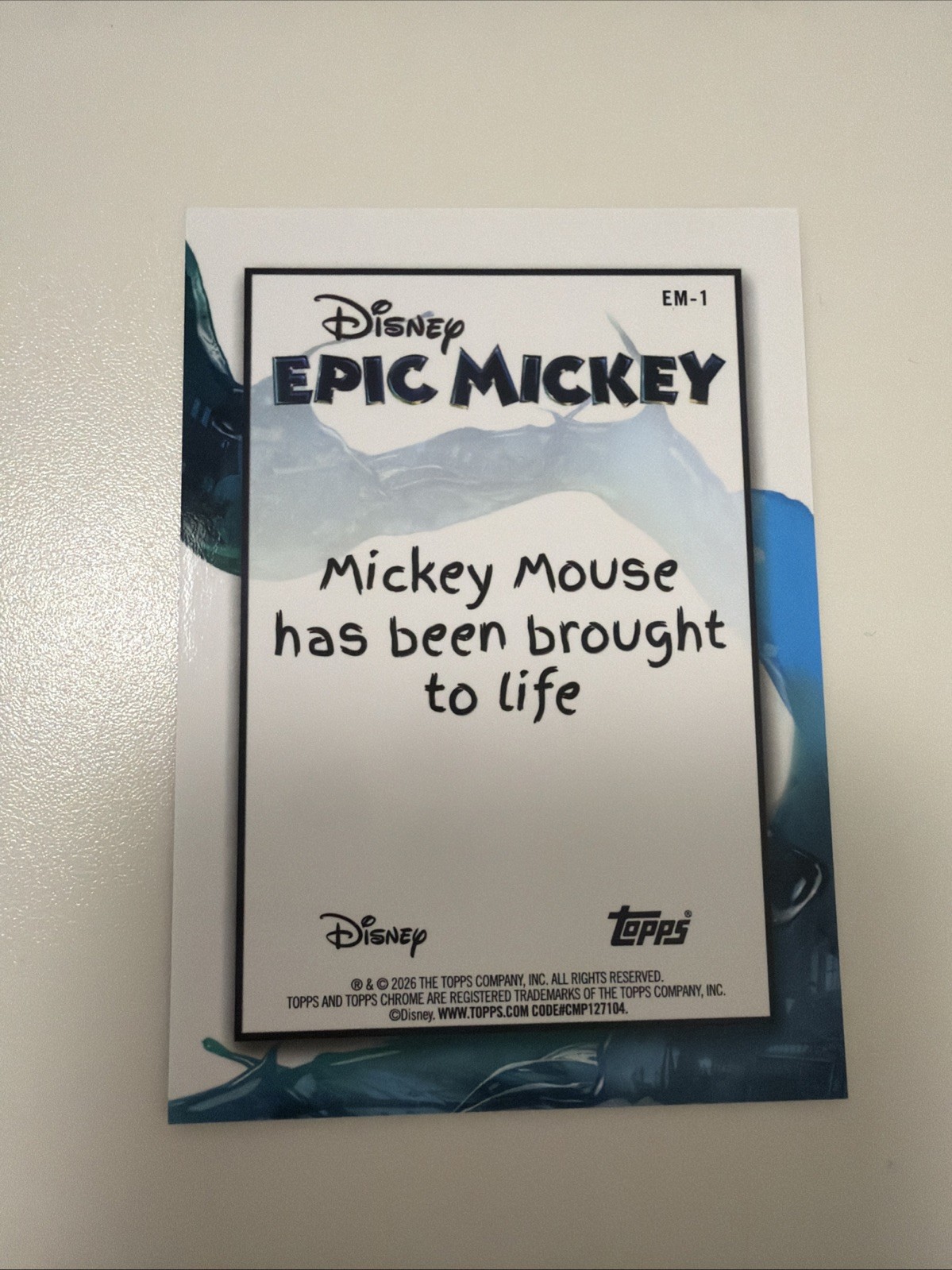 Mickey Mouse EM-1 Epic Mickey Refractor 2026 Topps Chrome