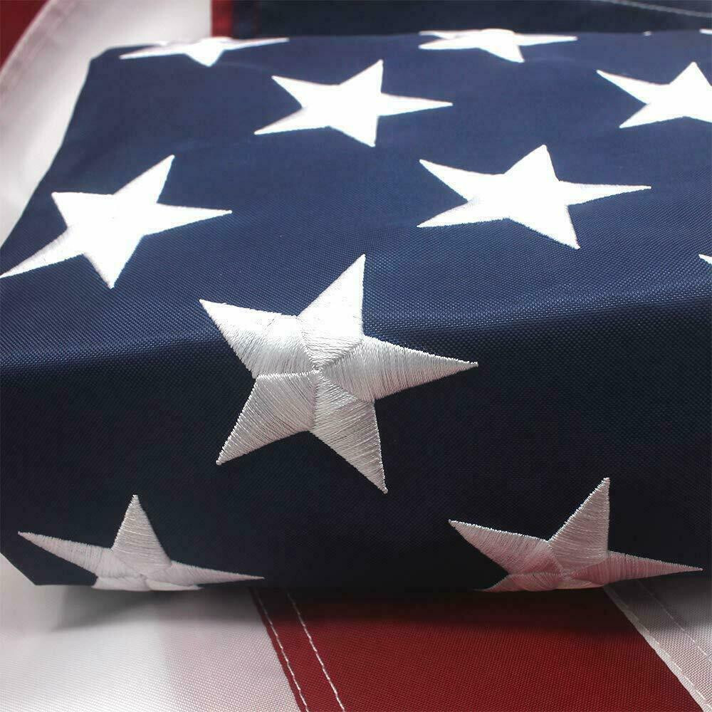 American Outdoor USA Flag 8×12 Ft UV Protected Embroidered Stars Sewn Stripes US