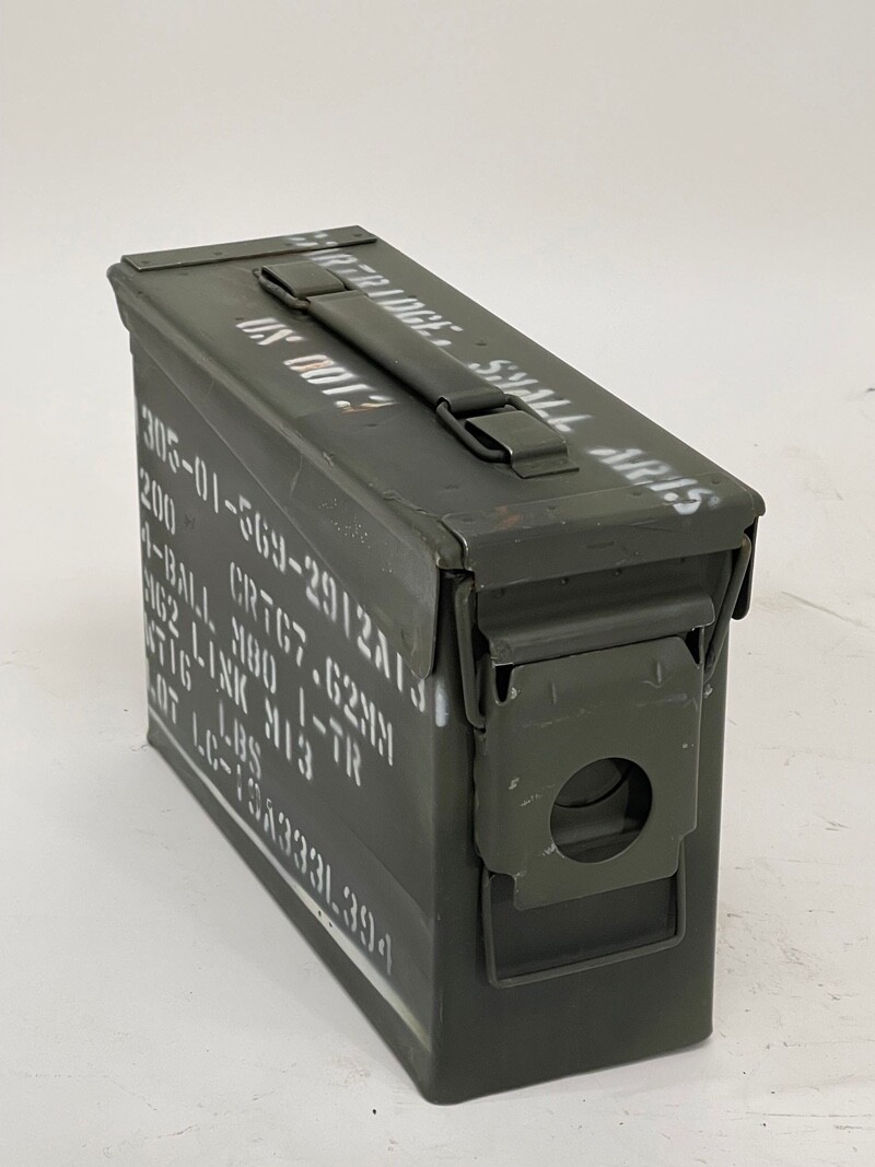 30 Cal Metal Ammo Can – Military Steel Box Ammo Storage – Used