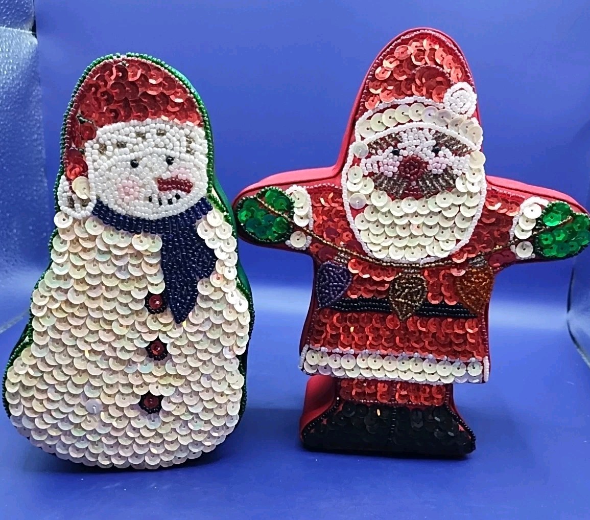 Sequence Snowman & Santa Claus Satin Finished Boxes Clearance Sale 💲💲