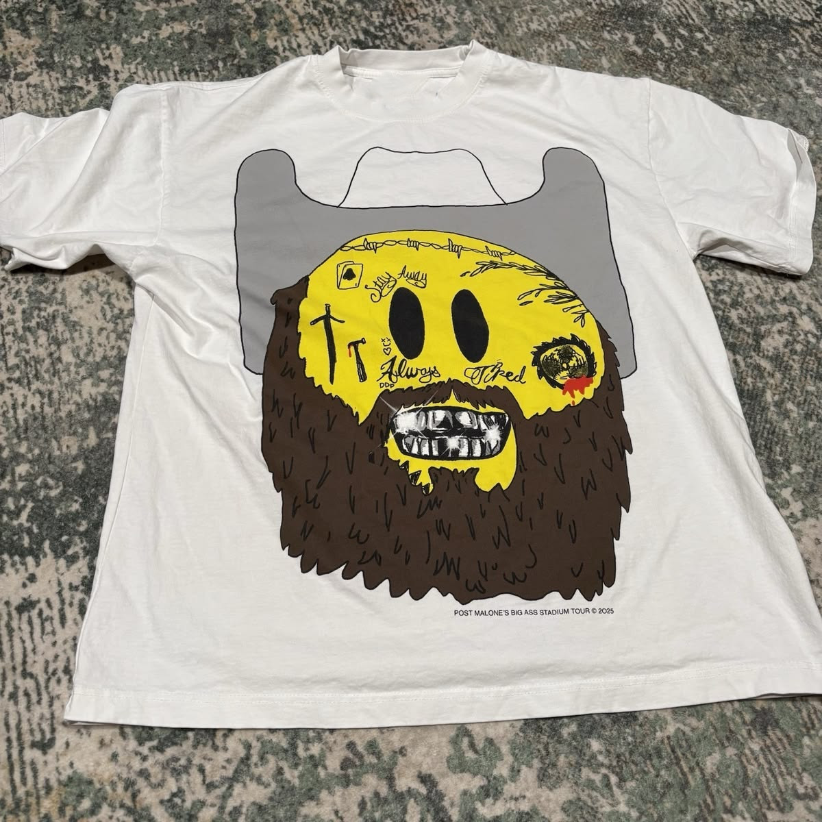 Retro Post Malone Rapper Short Sleeve White Full Size S-5XL T- Shirt US227