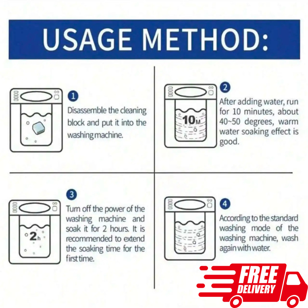 Washing Machine Cleaner Tablets 24 Pack Enzyme Deep Clean Front Load Washer