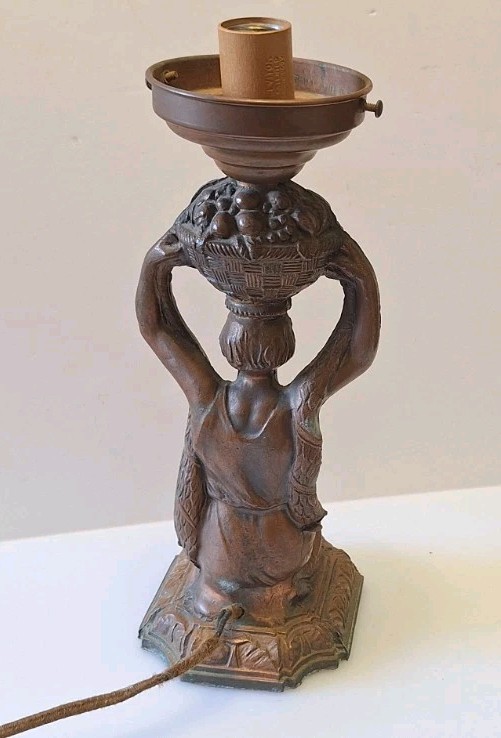 Vintage La Belle Art Deco Joan Of Arc Figural Radio Table Lamp AS-IS