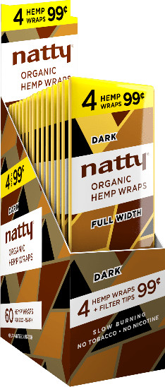NATTY Organic DARK Flavored Full-Width Herbal Wraps Full Box 15/4CT -60PCS
