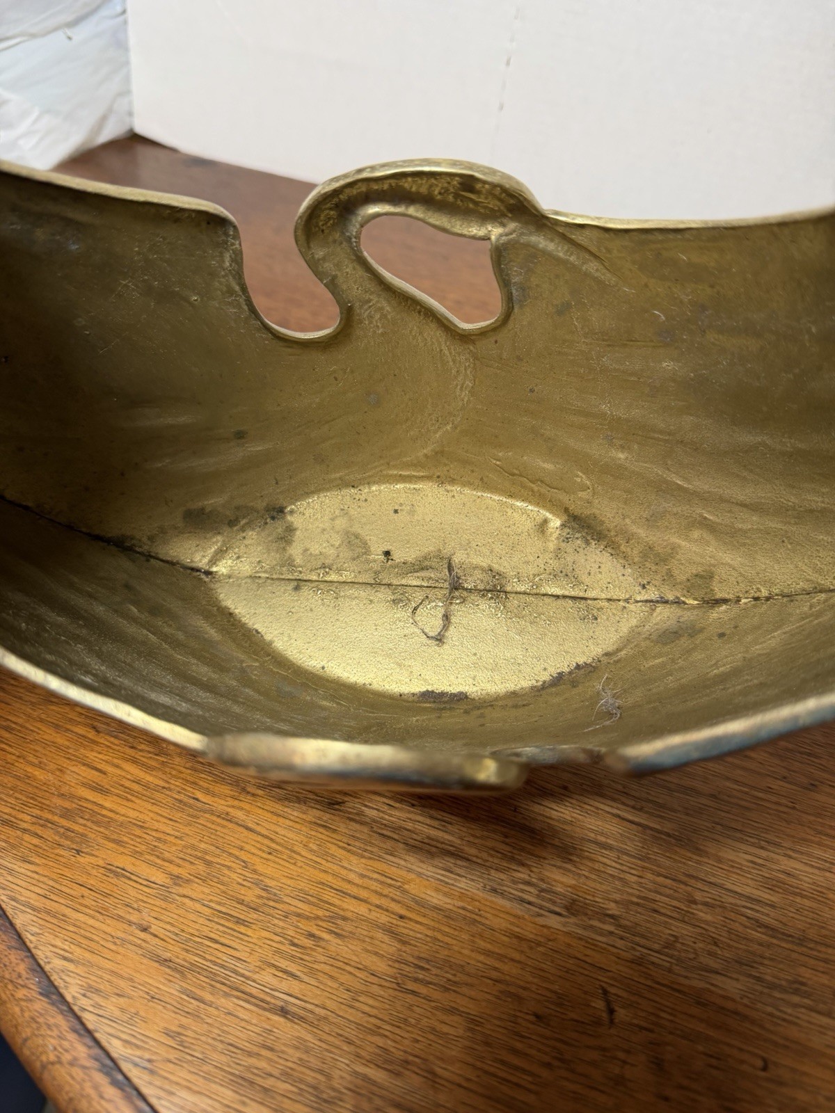 Vintage 11” Crane Bird Solid Brass Basket/planten Hollywood Regency Swan