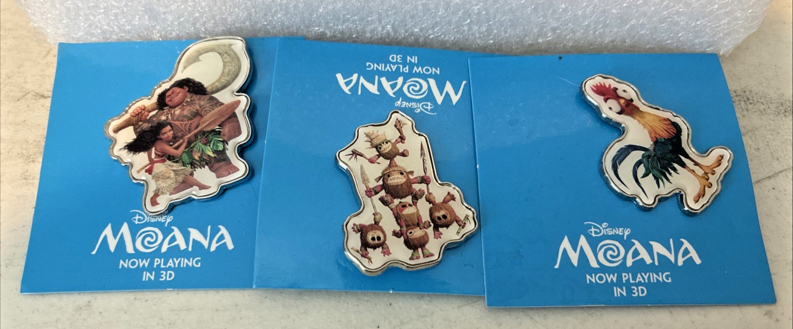AMC Theaters Moana Hei-hei & Kakamora Disney Pin Exclusive lot of 3