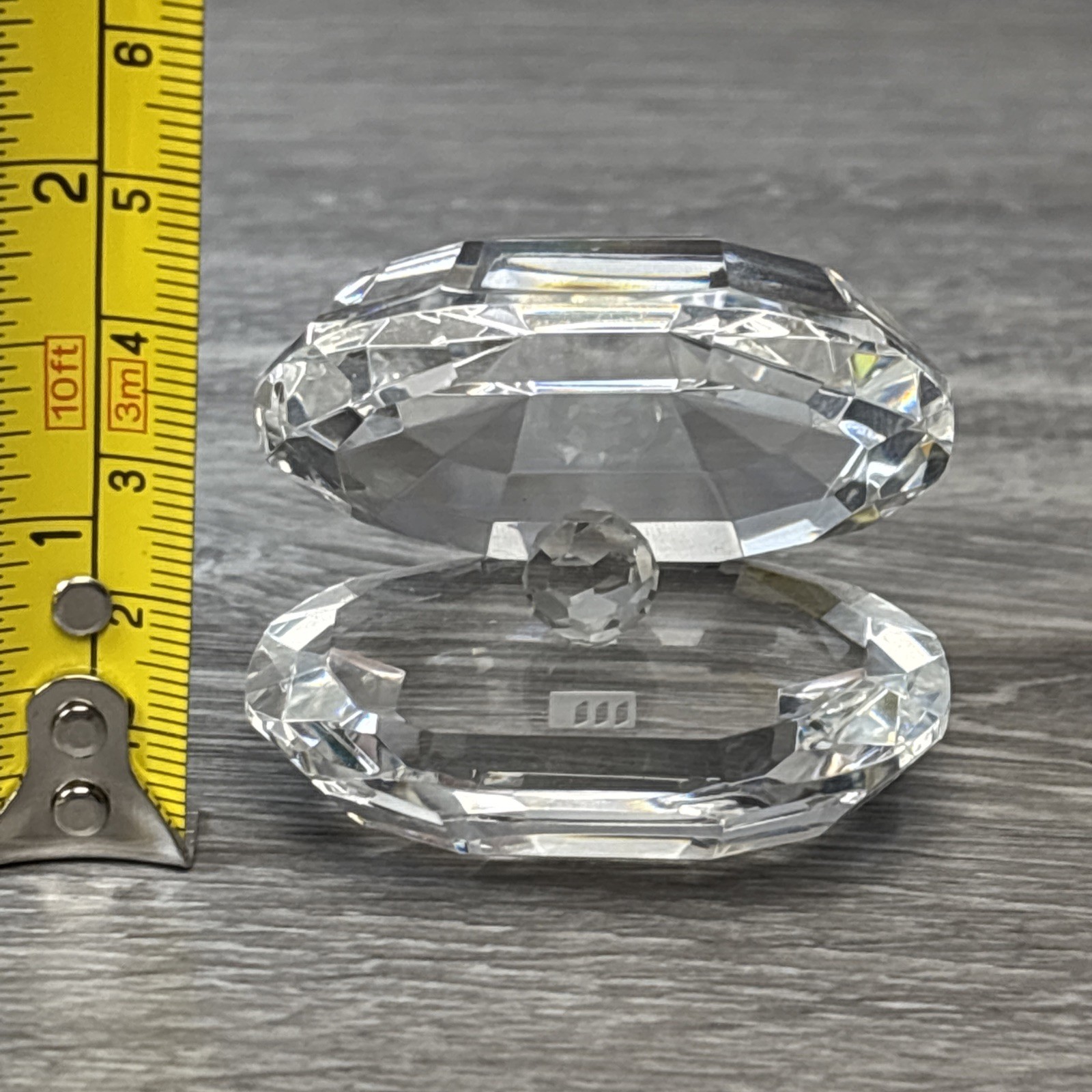 Swarovski Crystal Clam Shell with Crystal Pearl 1.5″x 2″ Small Vintage Decor