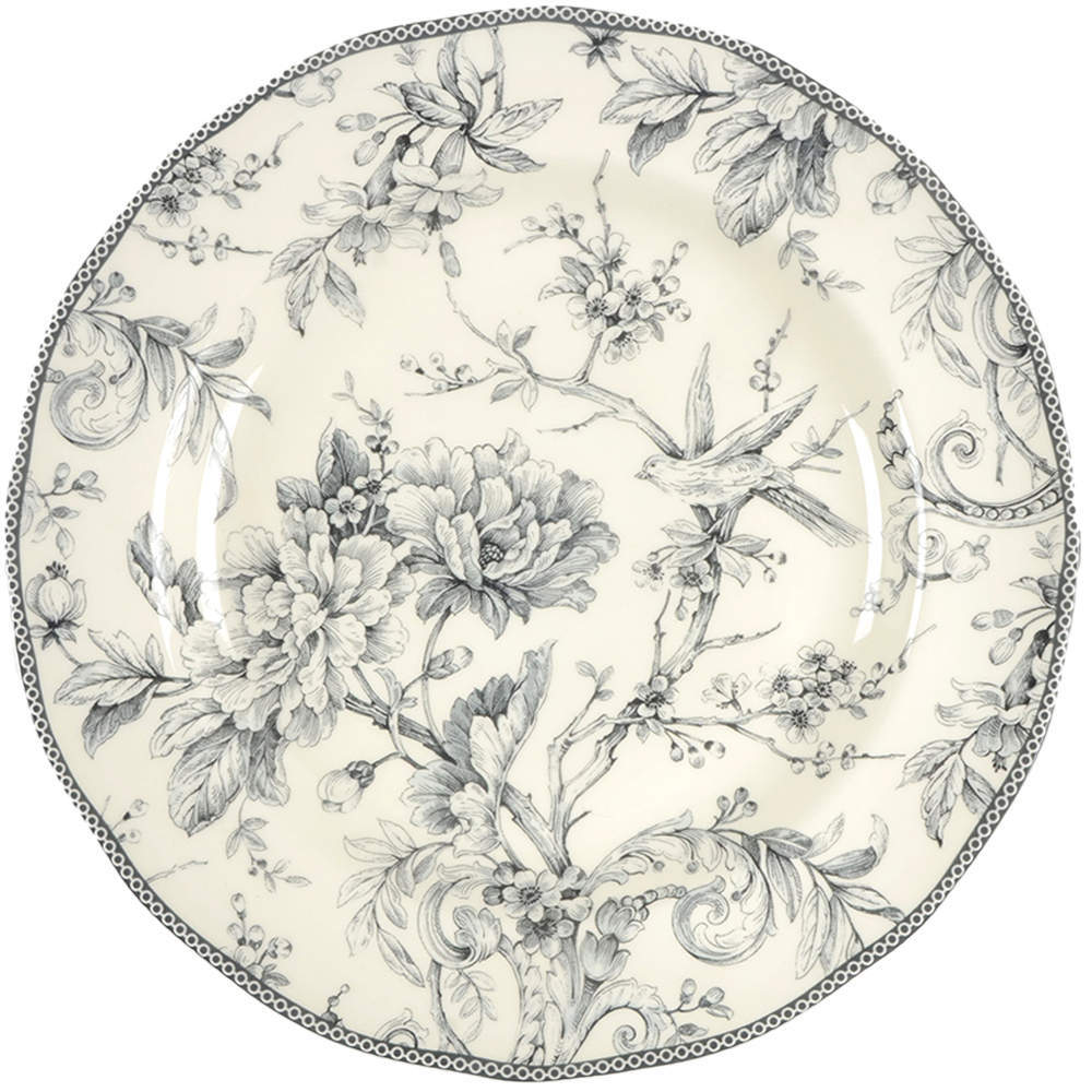 222 Fifth Adelaide Grey and White Chop Plate 11907080