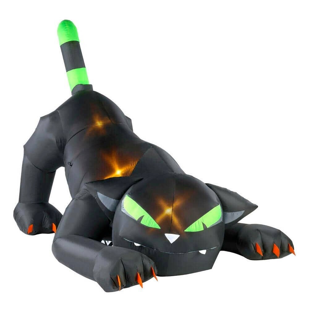 Home Accents Holiday 7 Ft Animated Head & Tail Turning Cat Halloween Inflatable