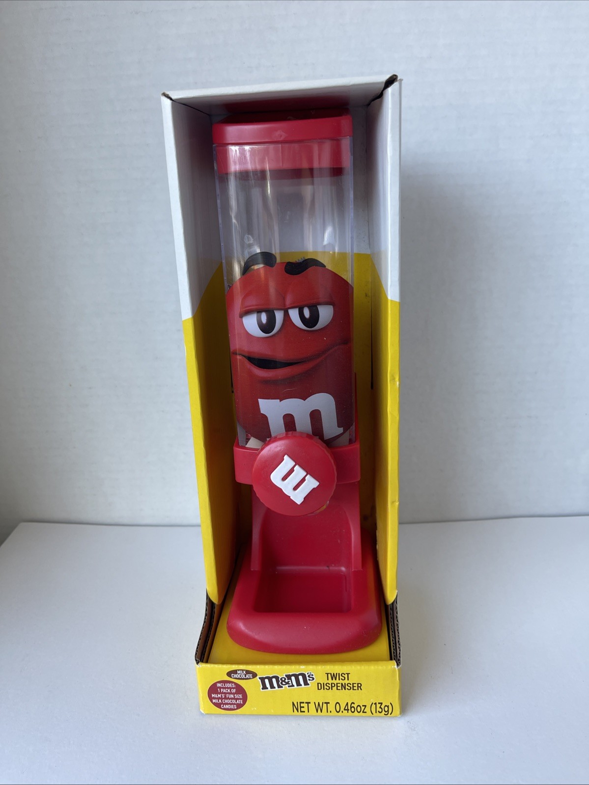 M&M’s Twist Dispenser Red Character Candy Dispenser New in Package 4.6 oz
