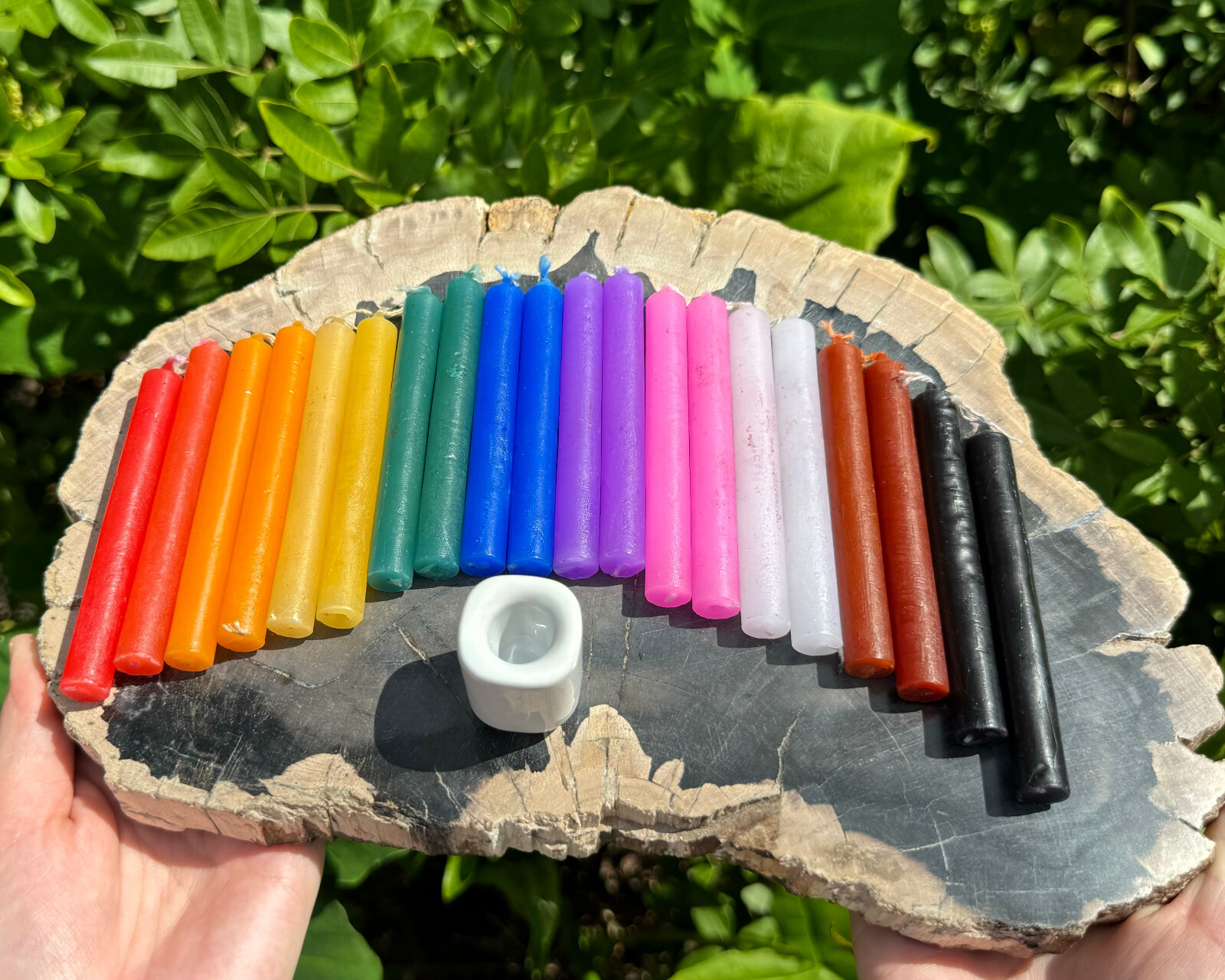 MINI 4″ 20 ASSORTED CANDLES + CERAMIC CHIME HOLDER (Ritual Spell Candle Magick)