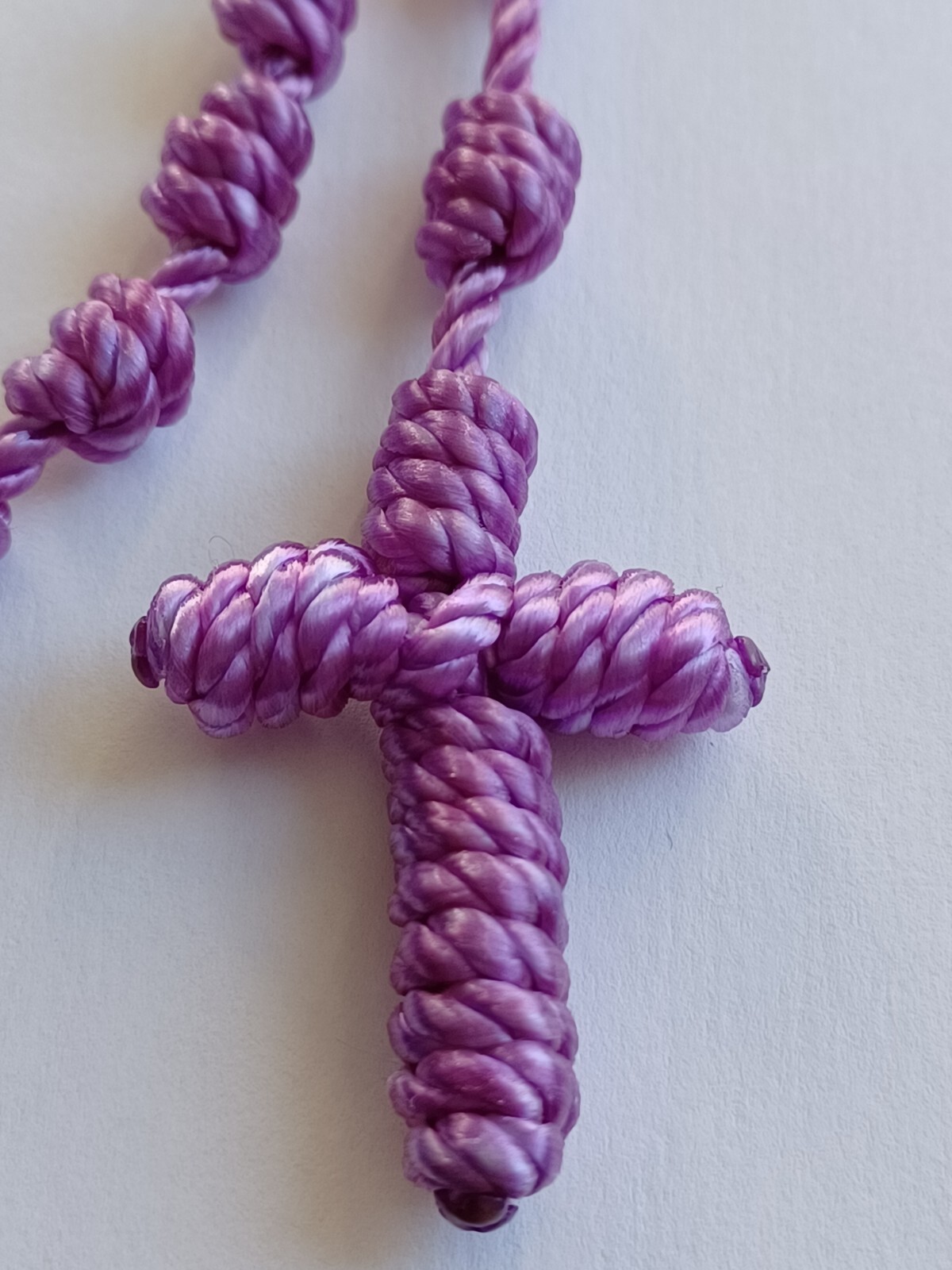 Nylon Rosary Knotted Cord purple