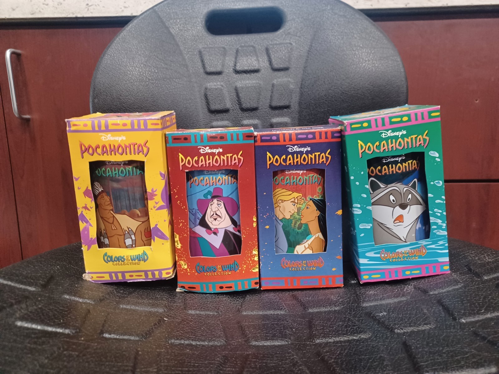 4 Burger King Pocahontas Colors Of The Wind Cups Glasses Disney Vintage VTG Full