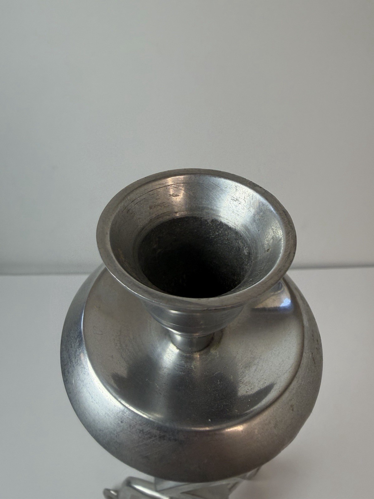 Postmodern Aluminum Zigzag Zig Zag Squiggle 13″ Candleholder Candlestick MCM Art
