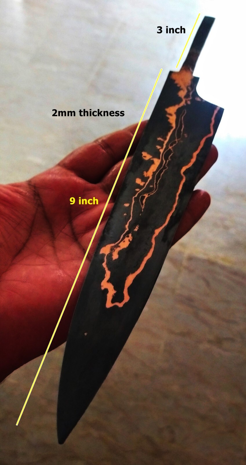 Handmade Custom Cumai Copper sanmai blank blade for Making Knife DF052