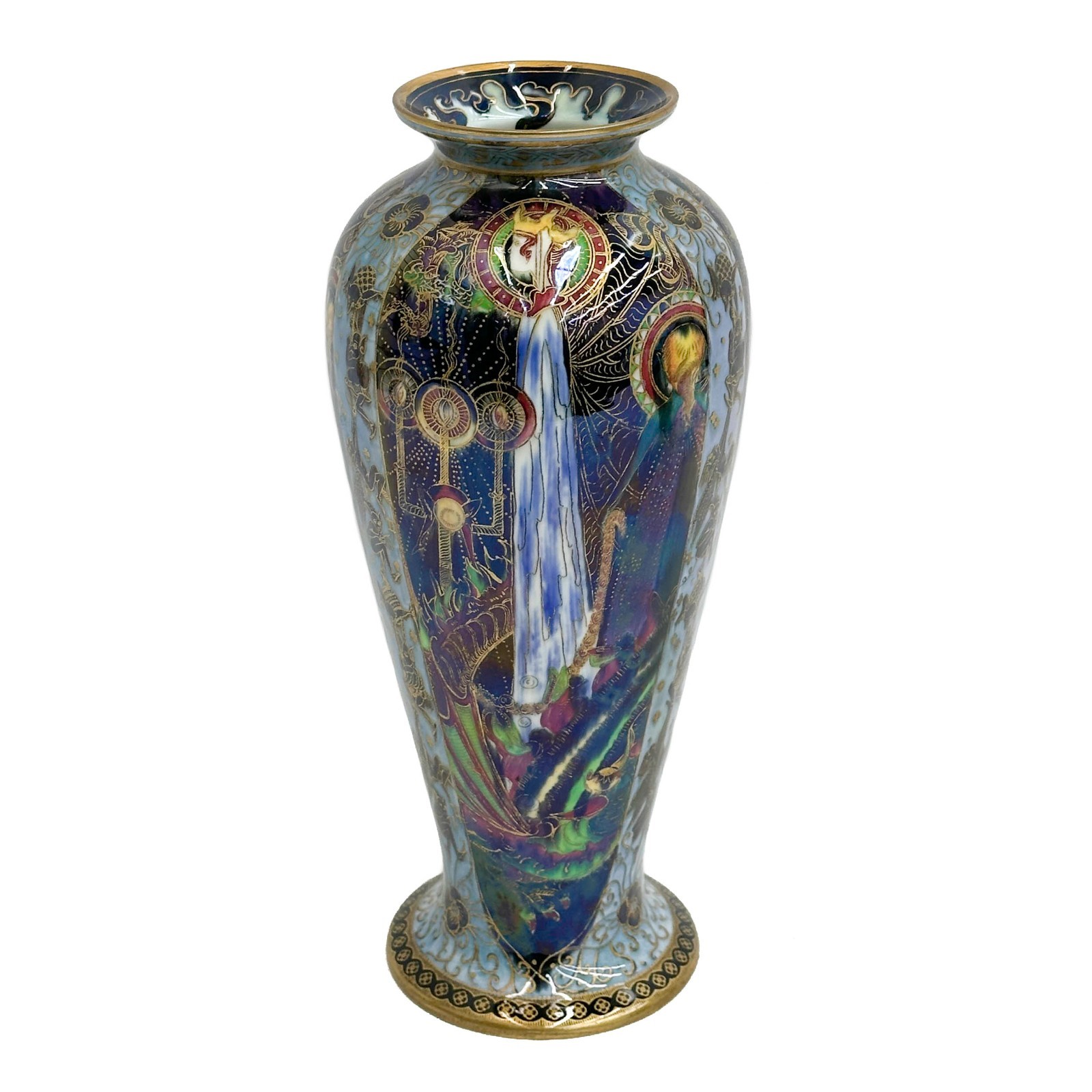 Wedgwood Fairyland Lustre Porcelain 10.5in Candlemas Vase Z5154 circa 1920