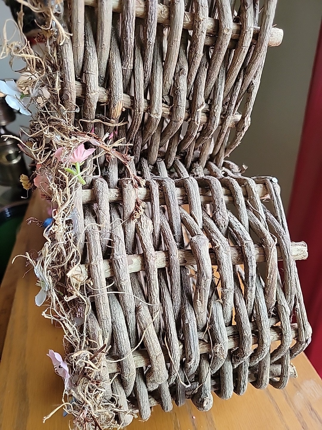 Twig Heart Primitive Rustic Country Cottage Basket Woven Wall Art Gift Valentine