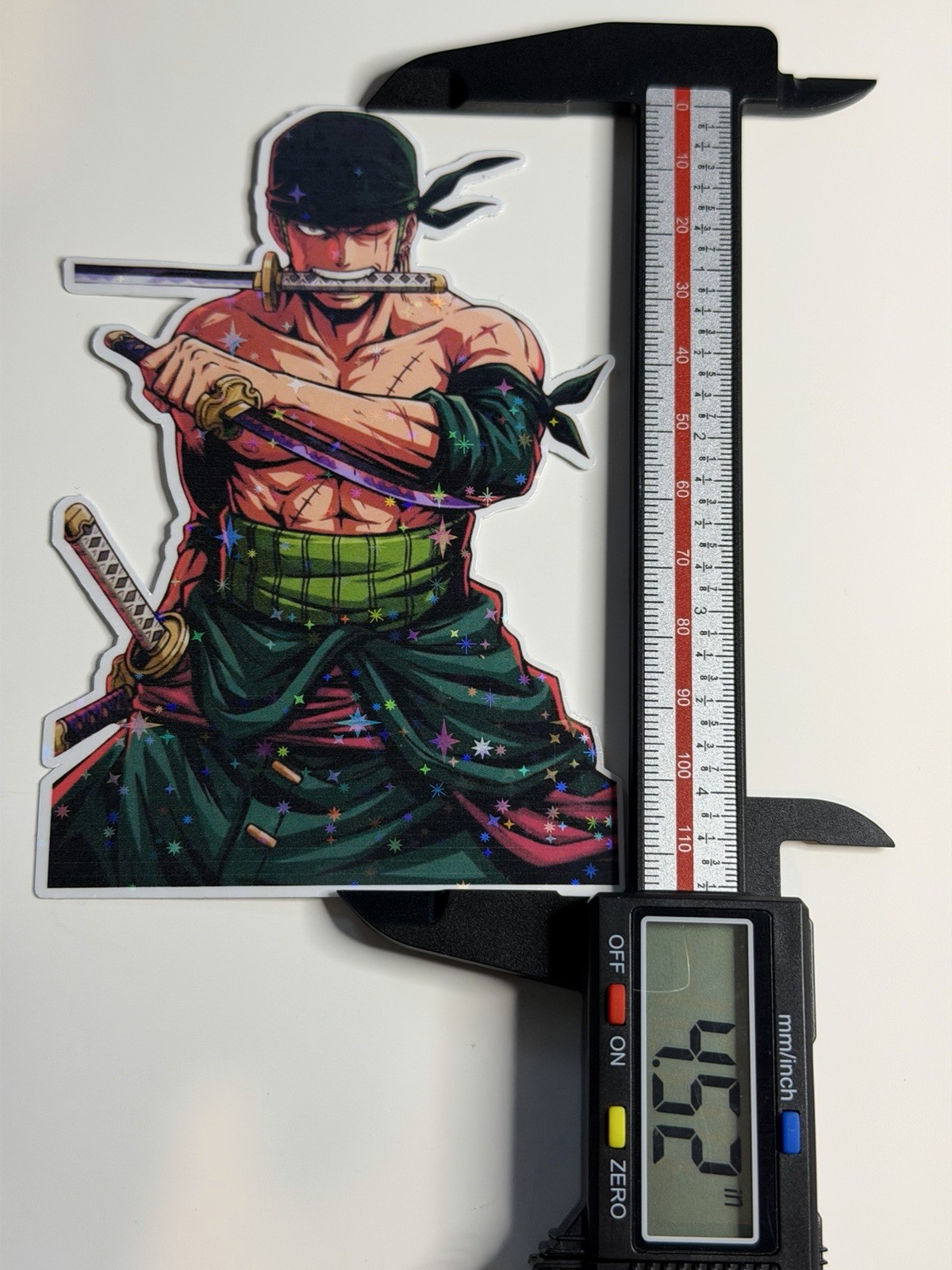 Zoro Holo Sticker Vinyl Waterproof/ One Piece Zoro Sticker 4.5inx3.1in Unbranded