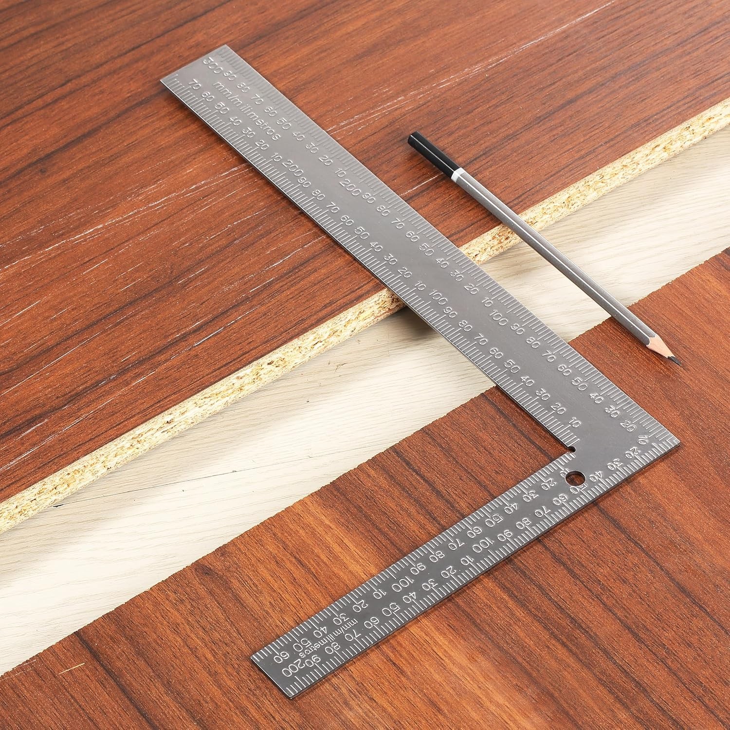 Metal Carpenter Square, 8 x 12 Inch, Imperial & Metric L Square with 1/8-Inch…