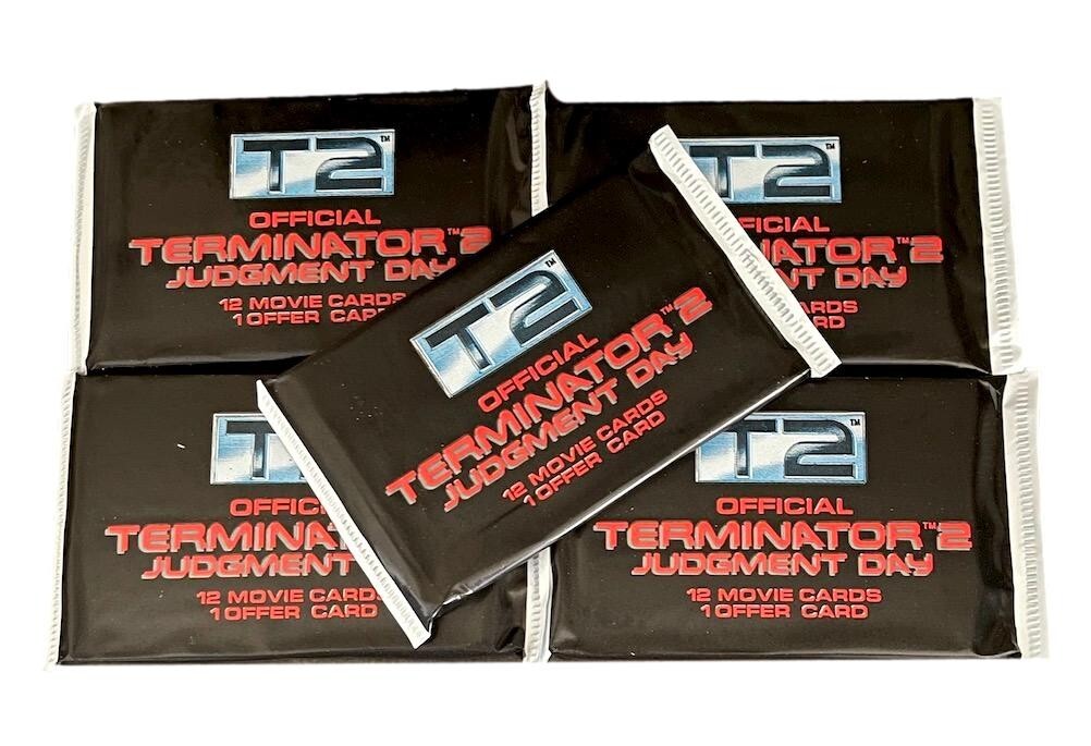 TERMINATOR 2 Judgement Day T2 MOVIE CARDS (Impel, 1991) 5 Sealed Packs